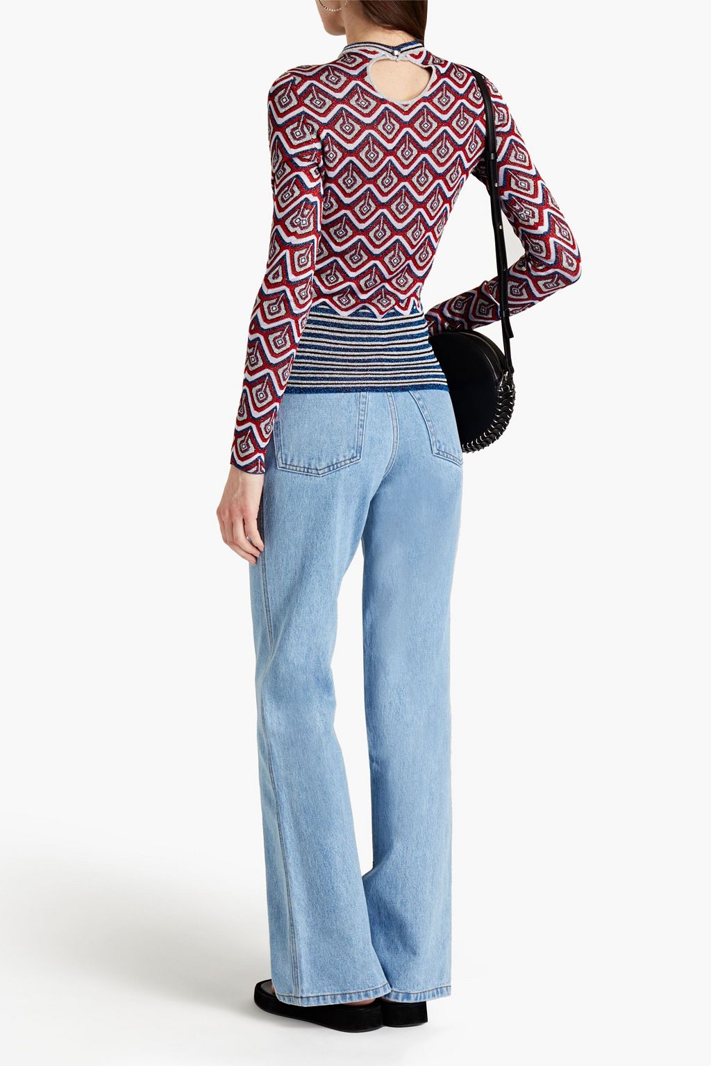 RABANNE Metallic jacquard-knit sweater