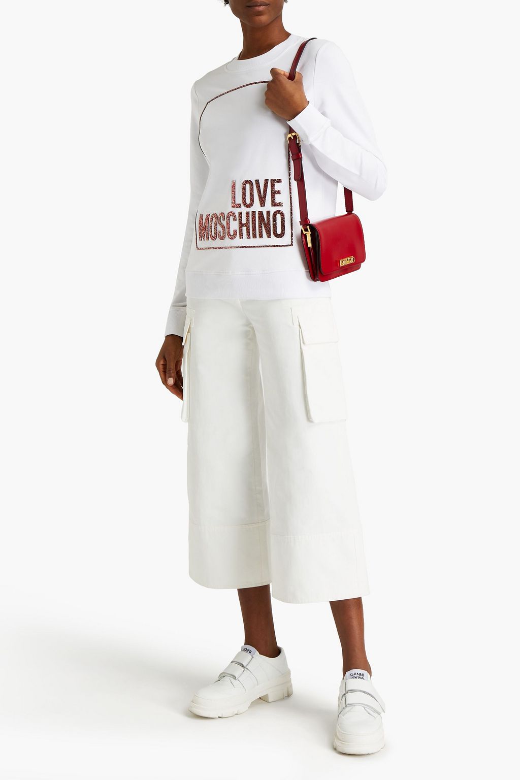 LOVE MOSCHINO Glittered French terry sweatshirt