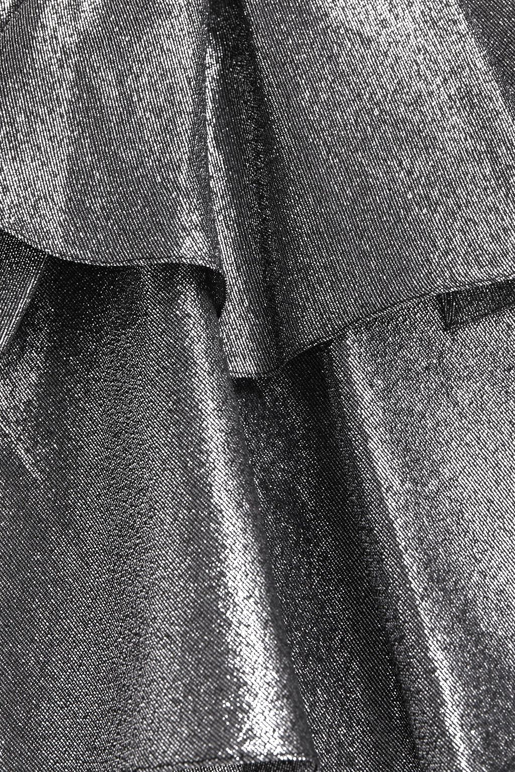 RASARIO Ruffled lamé blouse