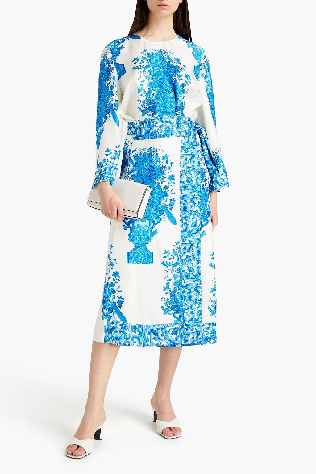VALENTINO GARAVANI Floral-print silk crepe de chine midi dress