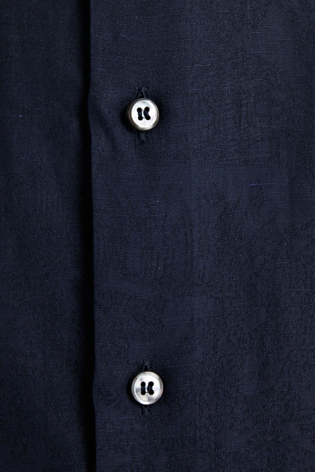 BRIONI Linen and cotton-blend jacquard shirt