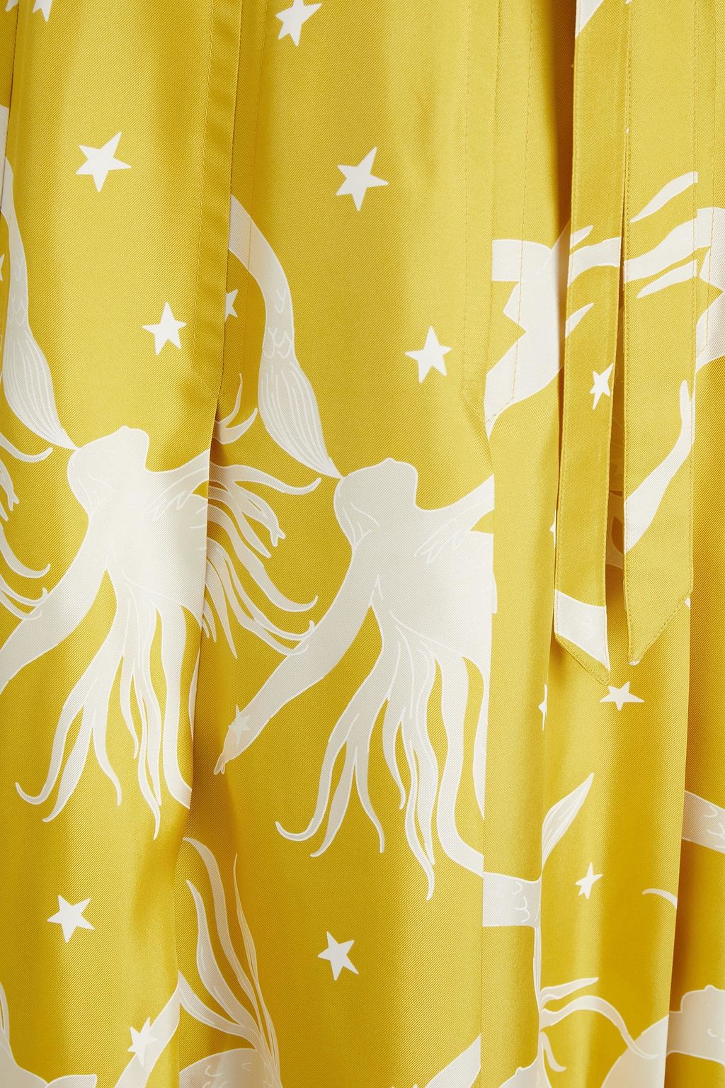 VALENTINO GARAVANI Pleated printed silk-twill midi dress