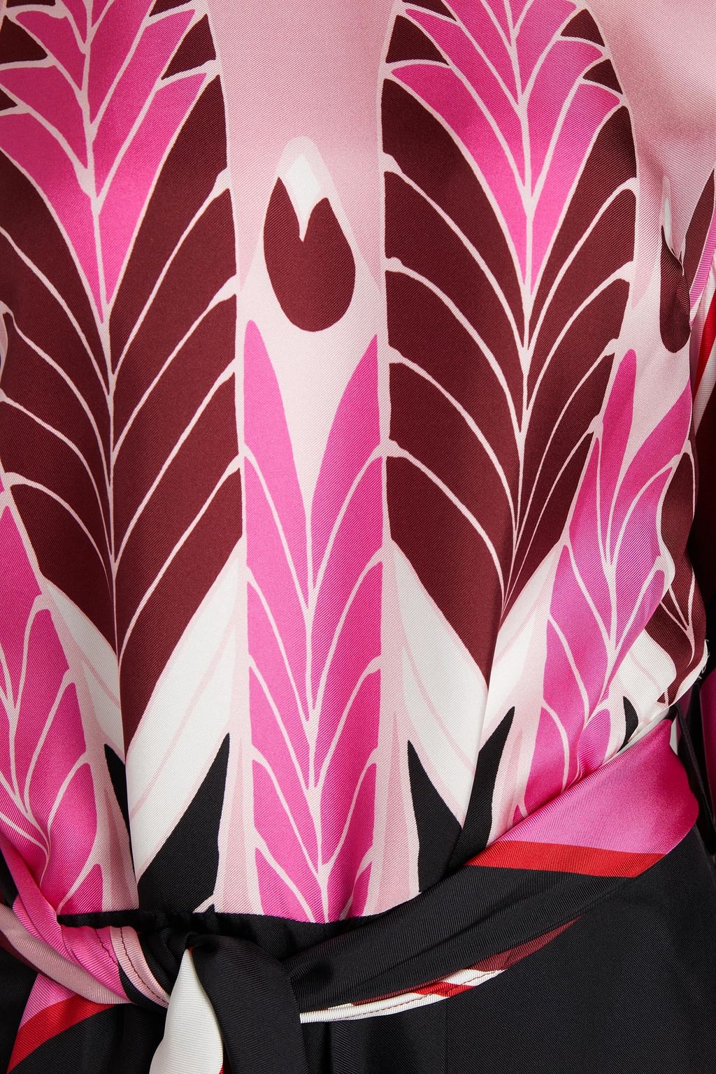 VALENTINO GARAVANI Belted printed silk-twill wide-leg jumpsuit