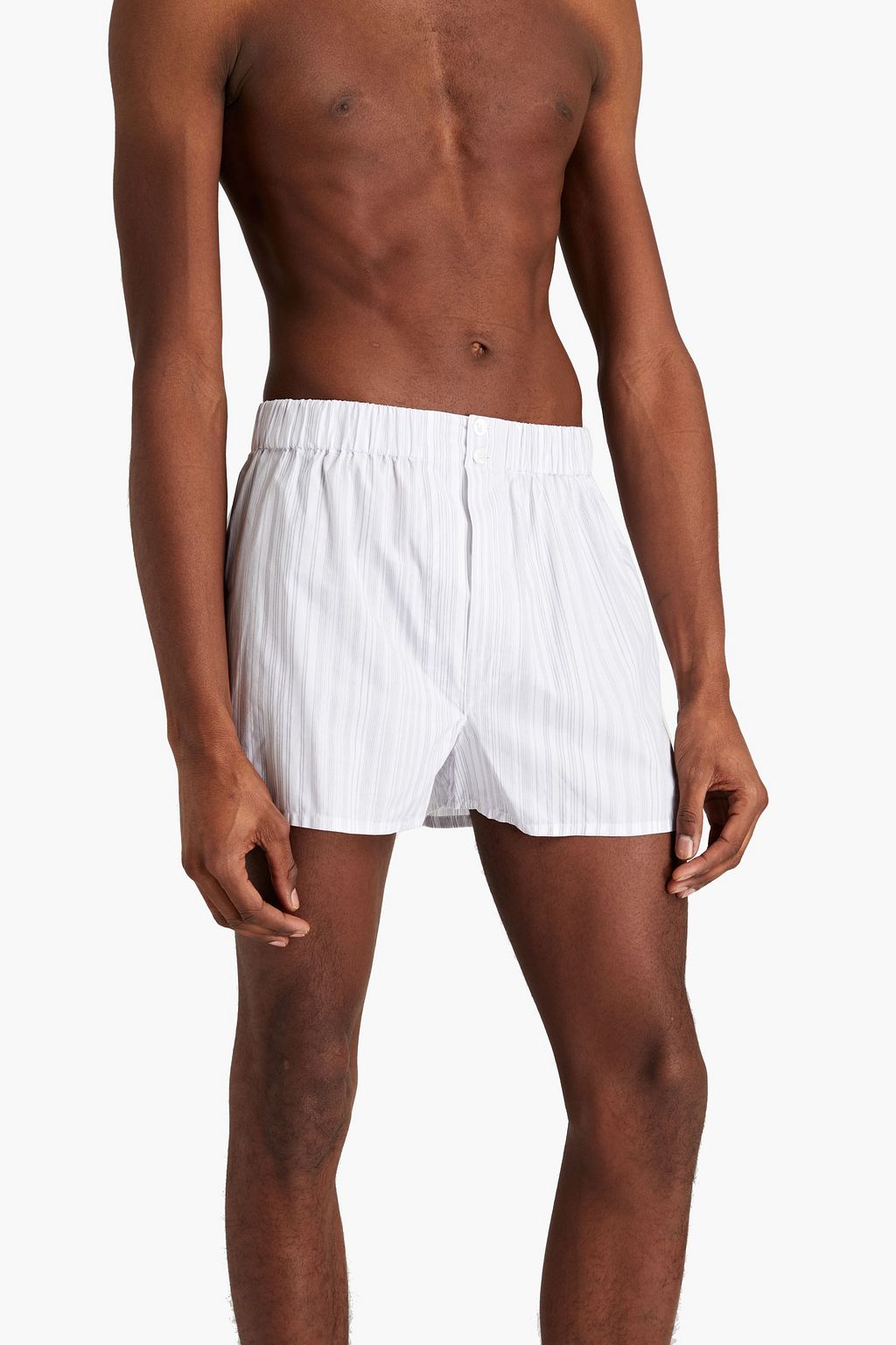 BRIONI Striped cotton-poplin boxer shorts