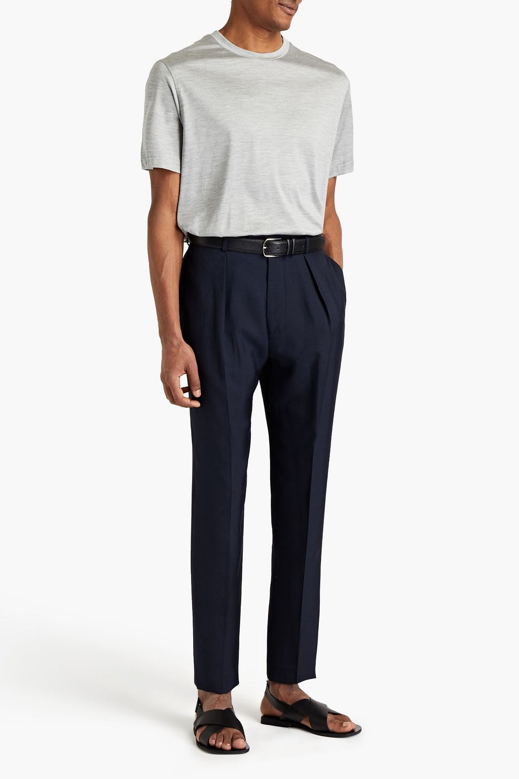 BRIONI Mélange silk-jersey T-shirt