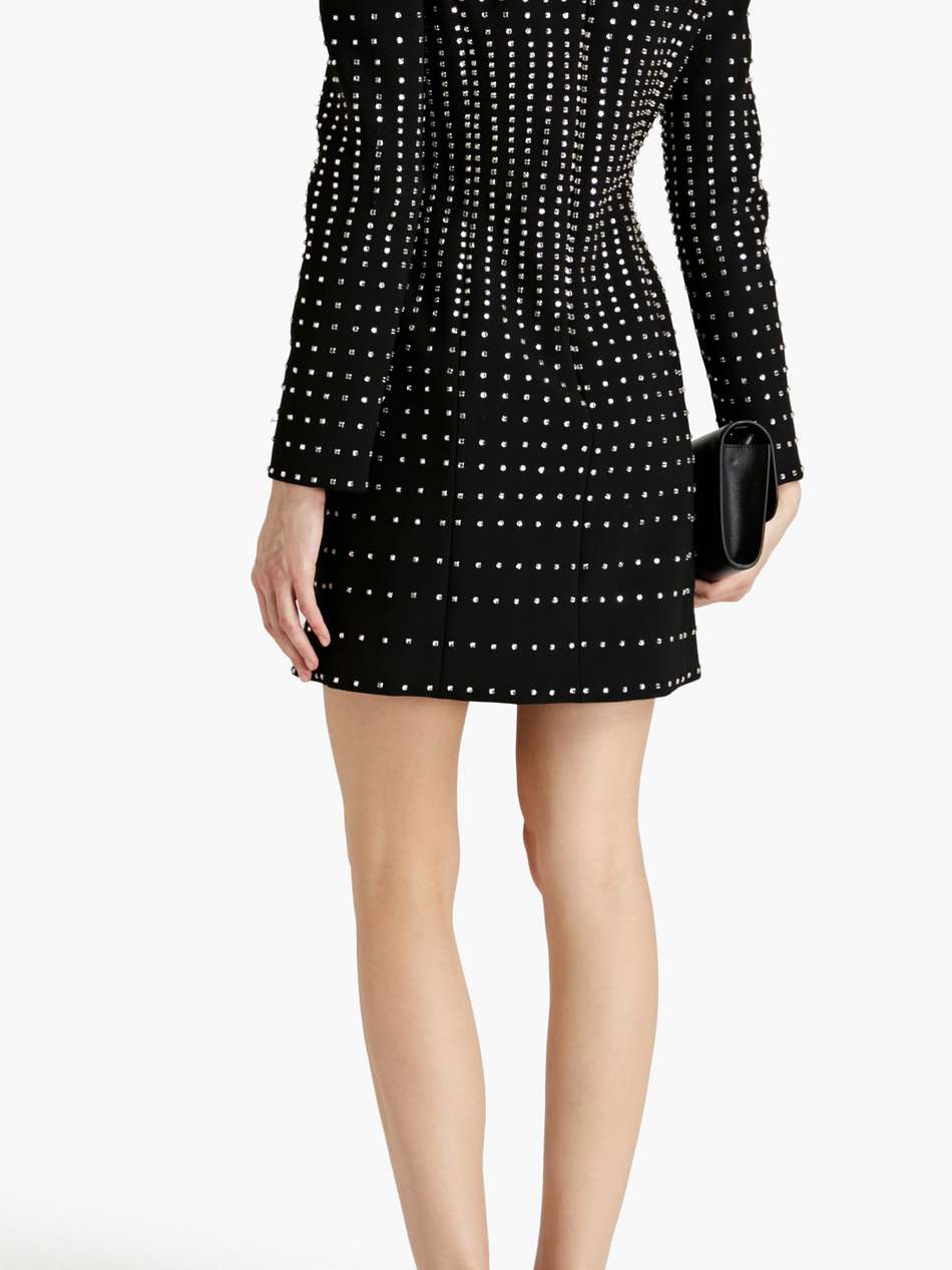 crystal-embellished crepe mini dress