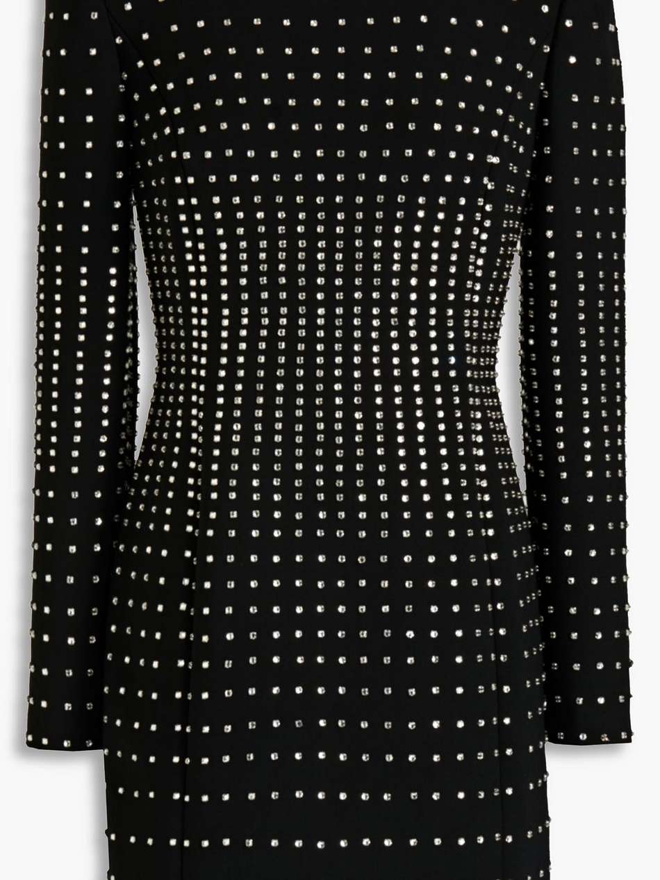 crystal-embellished crepe mini dress