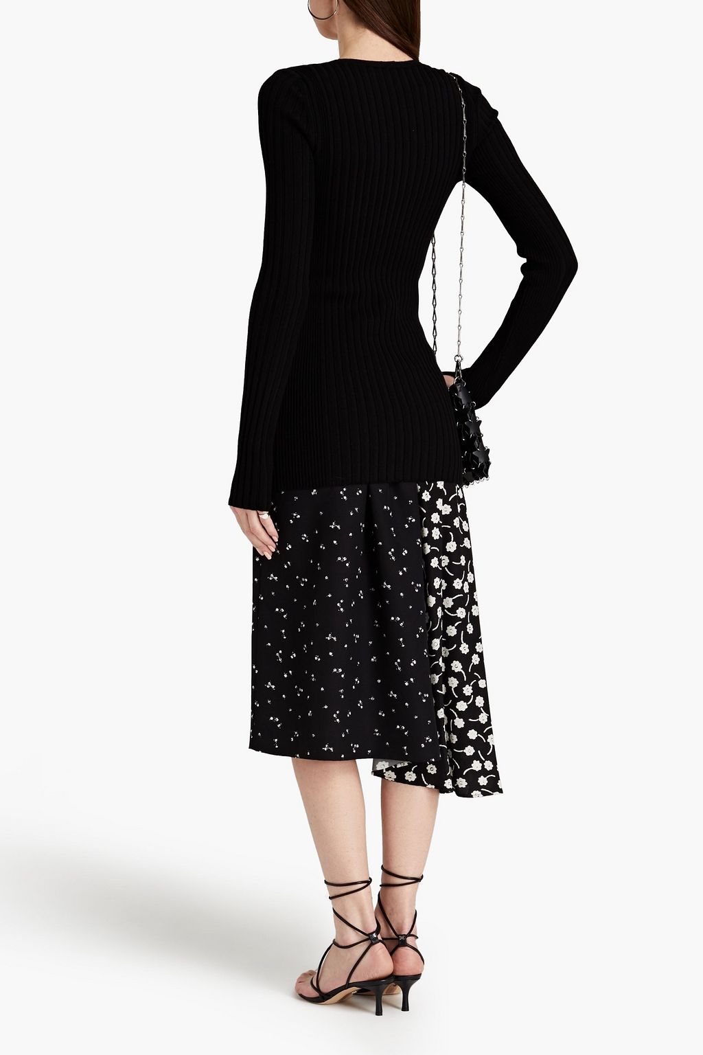 RABANNE Ribbed cotton-blend cardigan