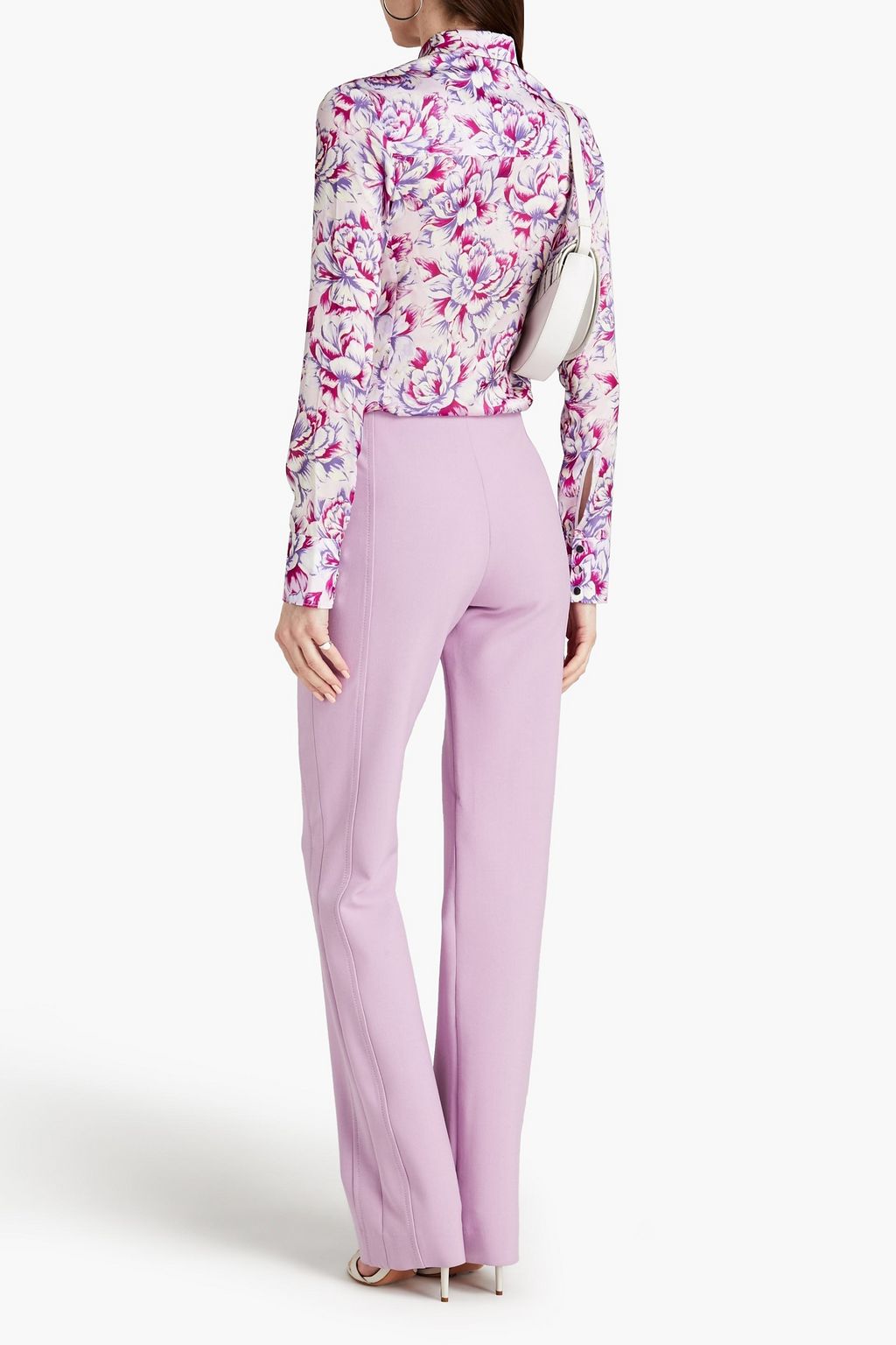 RABANNE Floral-print satin-crepe shirt