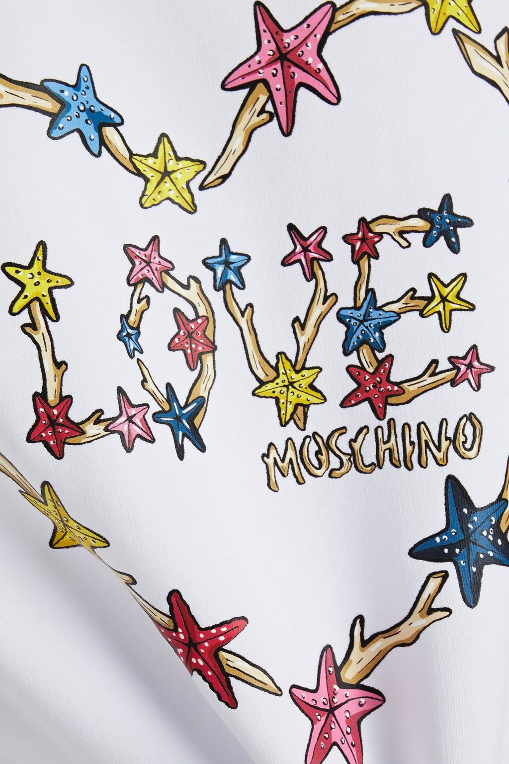 LOVE MOSCHINO Printed French cotton-blend terry sweatshirt