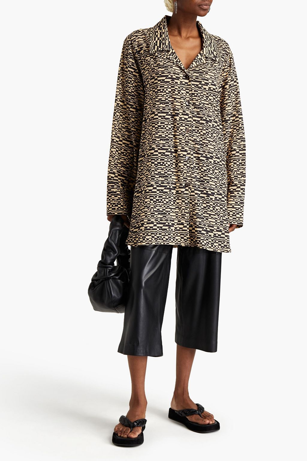 NANUSHKA Printed cotton-crepe shirt
