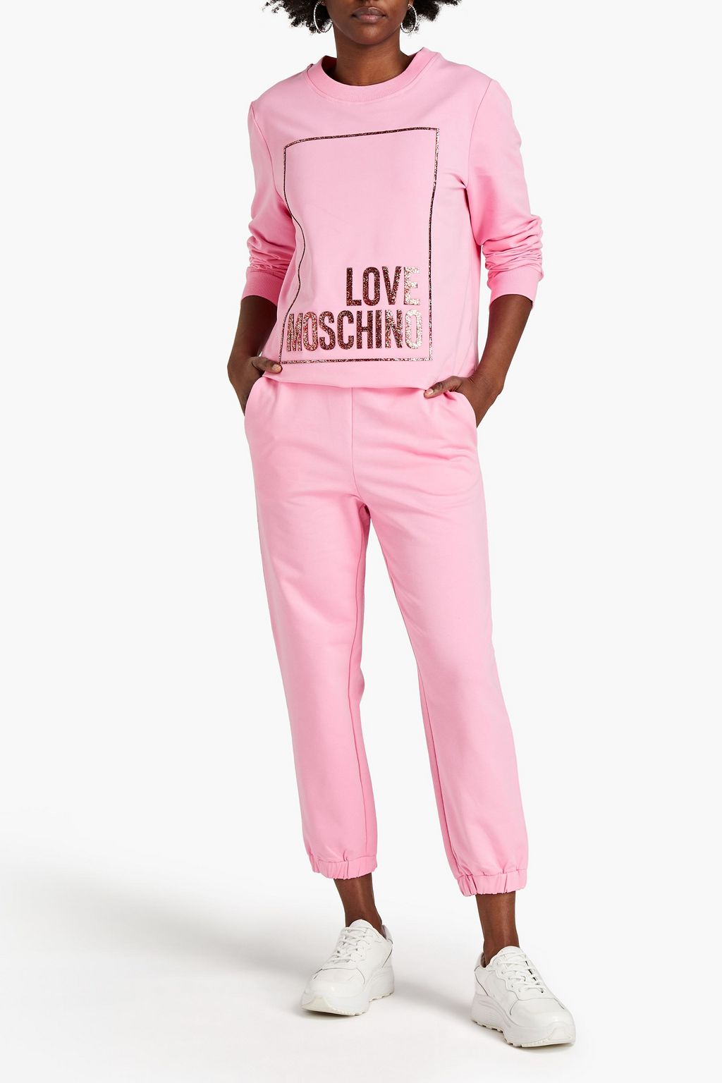 LOVE MOSCHINO Glittered French terry sweatshirt
