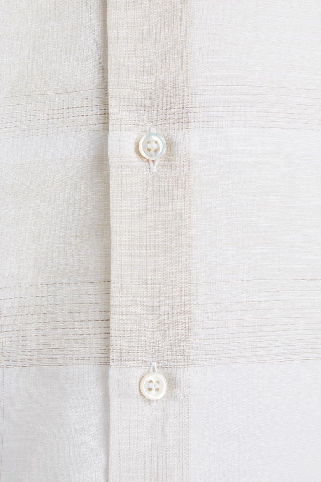 BRIONI Checked linen and cotton-blend shirt