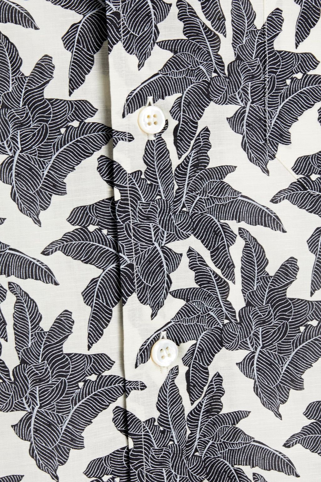 BRIONI Printed linen and cotton-blend shirt