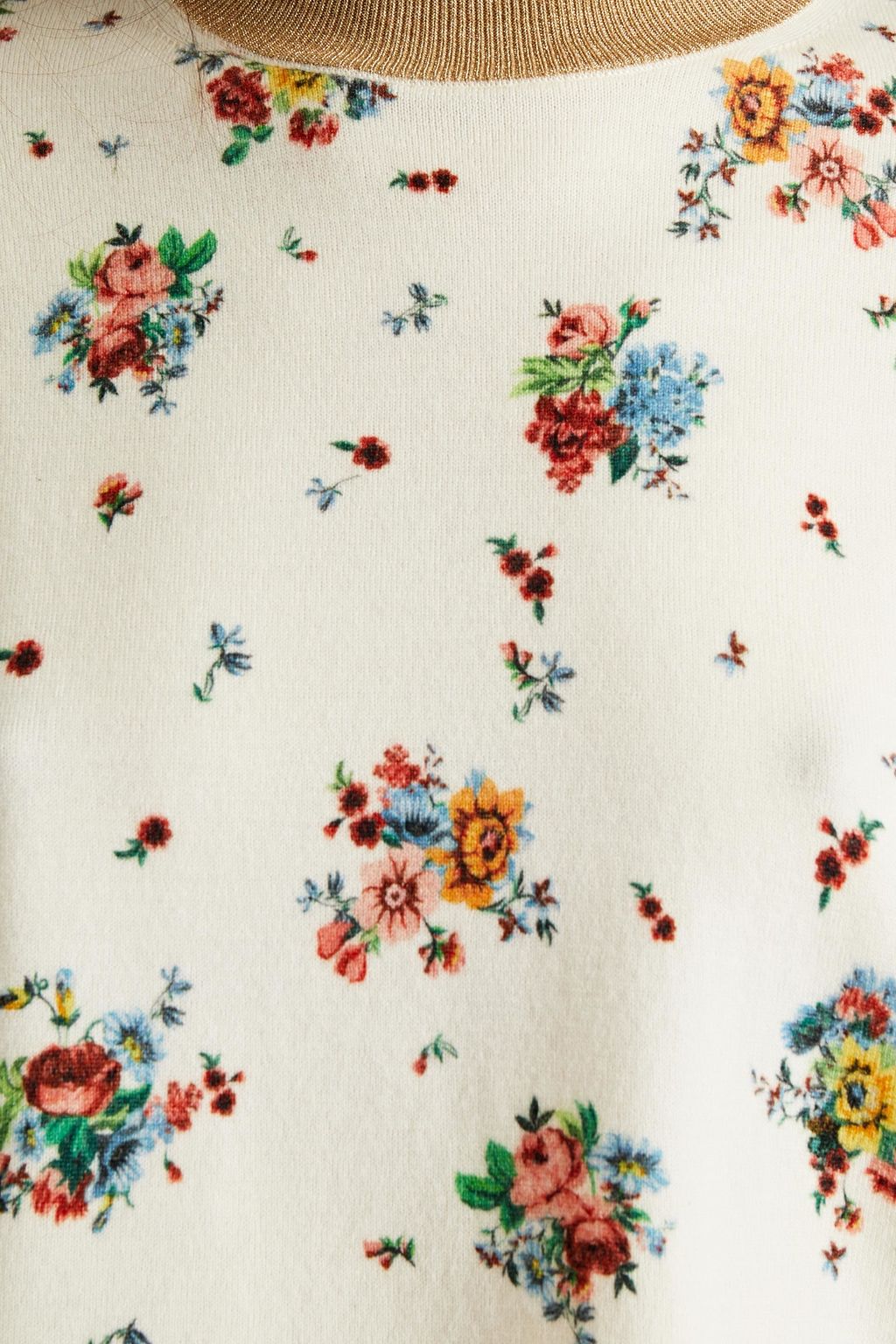 RABANNE Floral-print wool-blend sweater