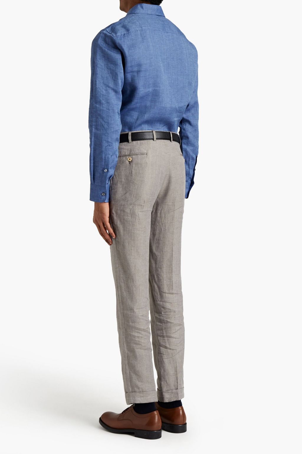 BRIONI Mélange linen-canvas chinos