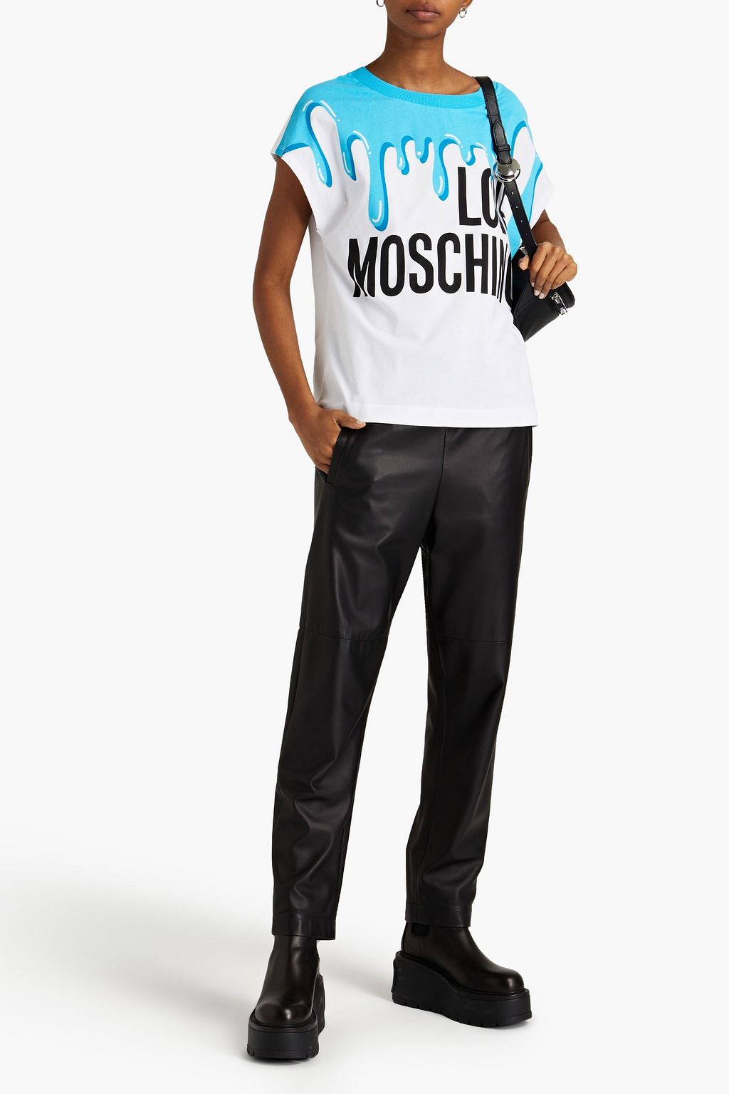 LOVE MOSCHINO Printed cotton-jersey T-shirt