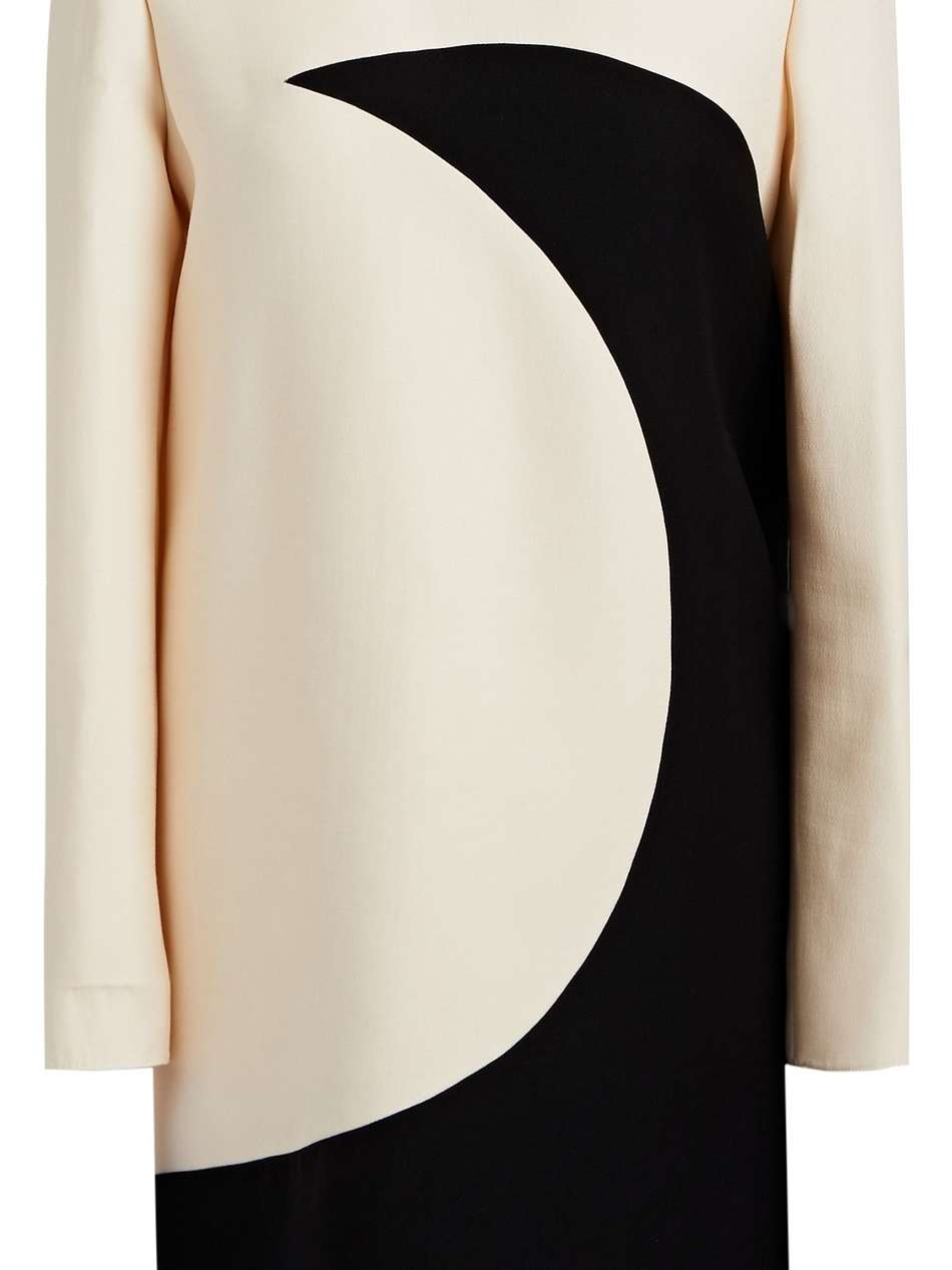 two-tone wool and silk-blend crepe mini dress