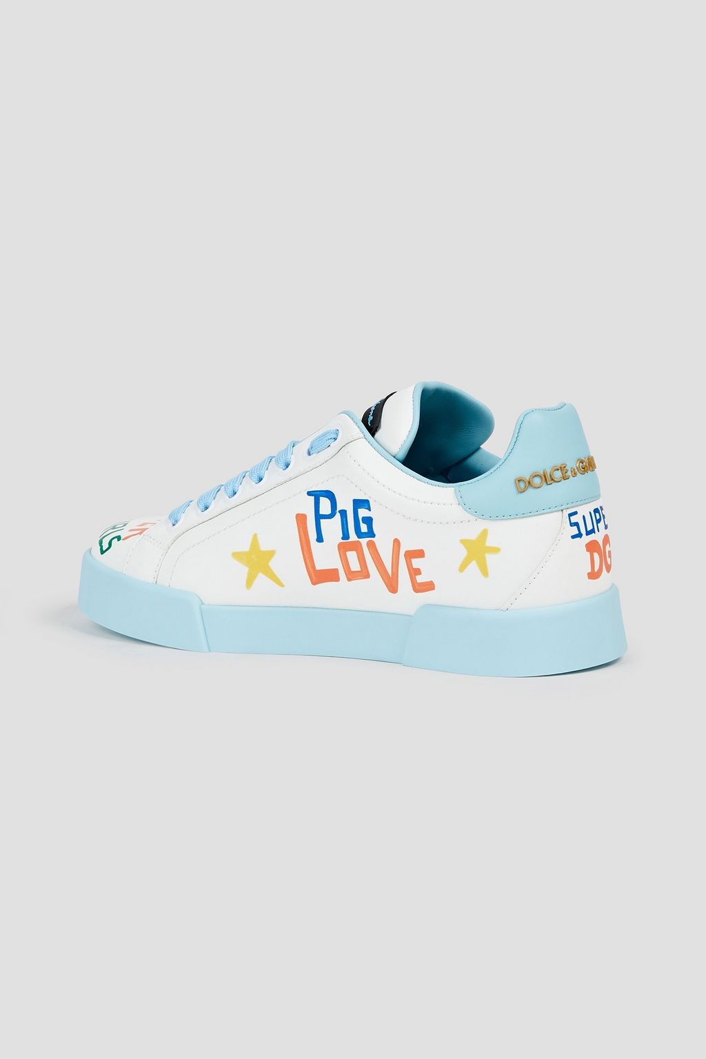 DOLCE&GABBANA Printed leather sneakers