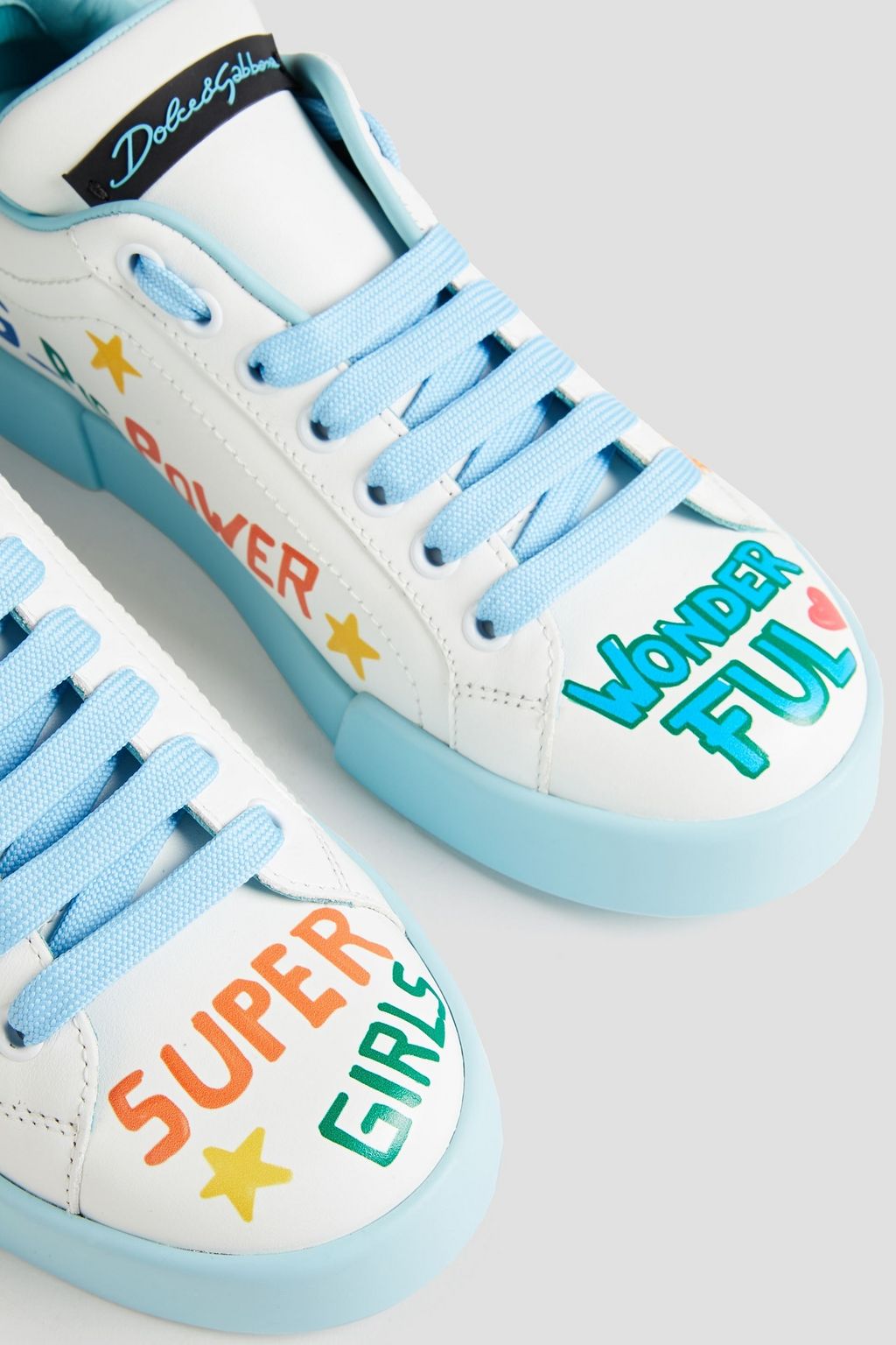 DOLCE&GABBANA Printed leather sneakers