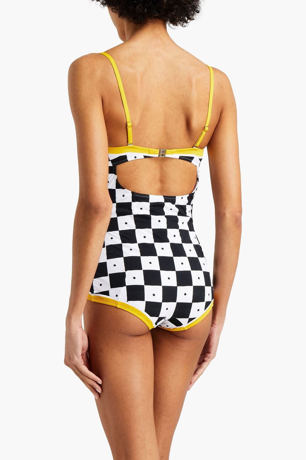 DOLCE&GABBANA BEACHWEAR Printed bandeau swimsuit