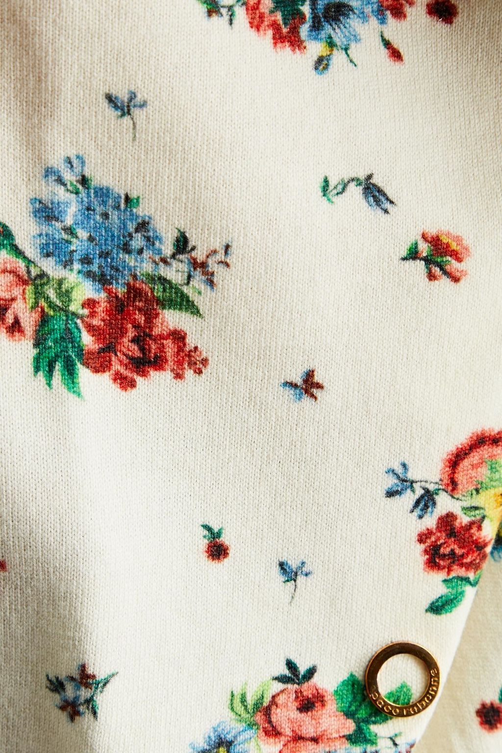 RABANNE Floral-print merino wool-blend turtleneck sweater