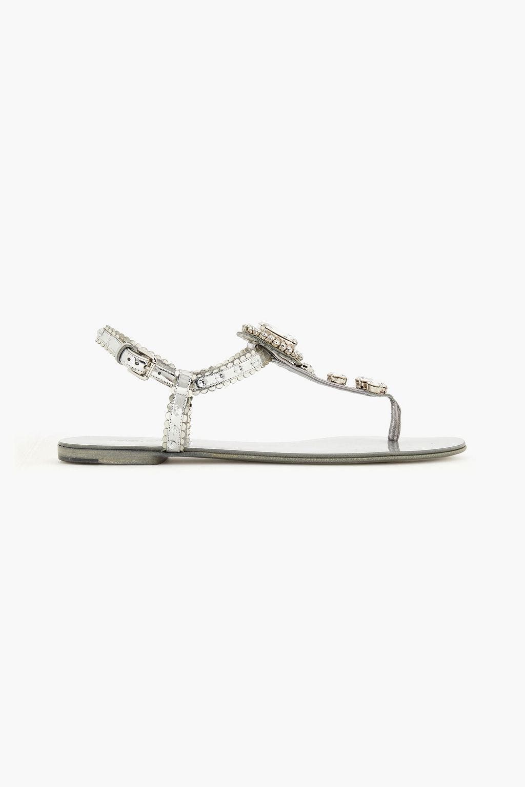 DOLCE & GABBANA Crystal-embellished faux mirrored-leather sandals | THE ...