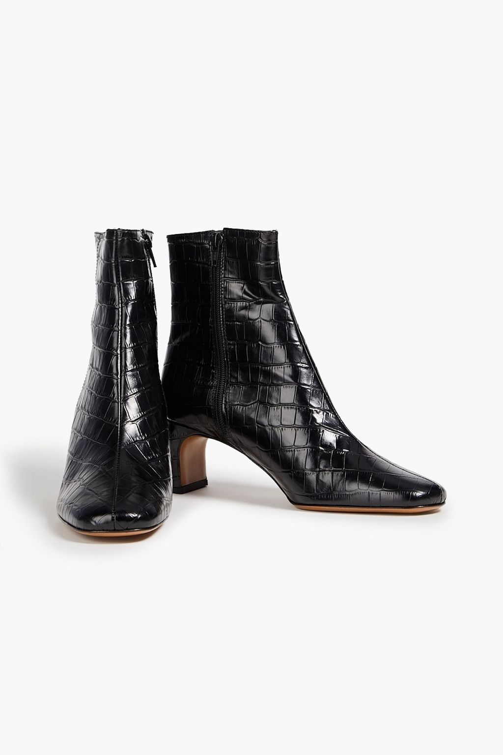 MAJE Ankle Boots aus Leder mit Krokodileffekt