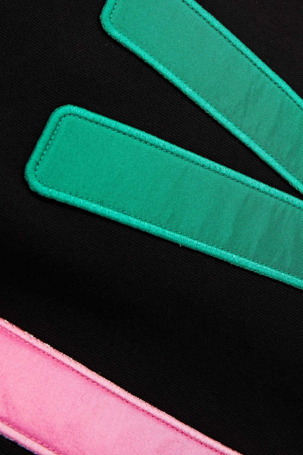 LOVE MOSCHINO Appliquéd French cotton-terry mini skirt