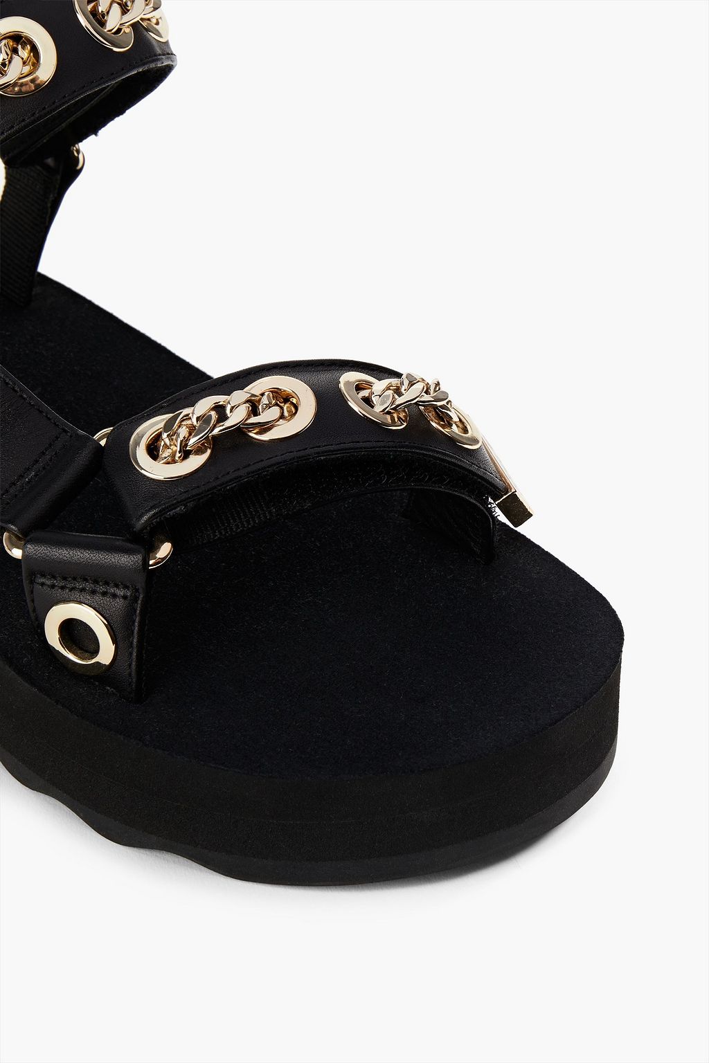 MAJE Chain-trimmed leather platform sandals