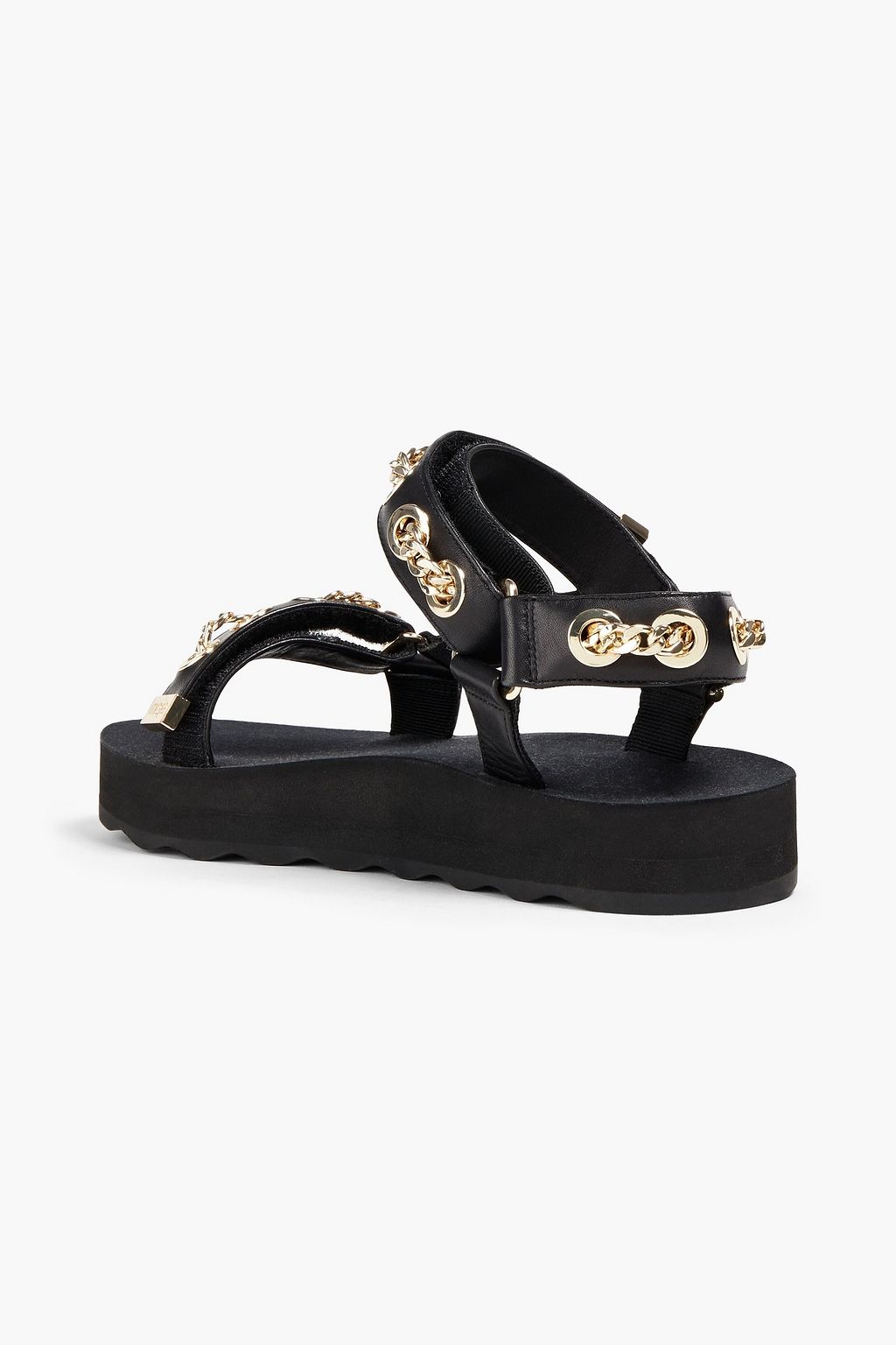MAJE Chain-trimmed leather platform sandals