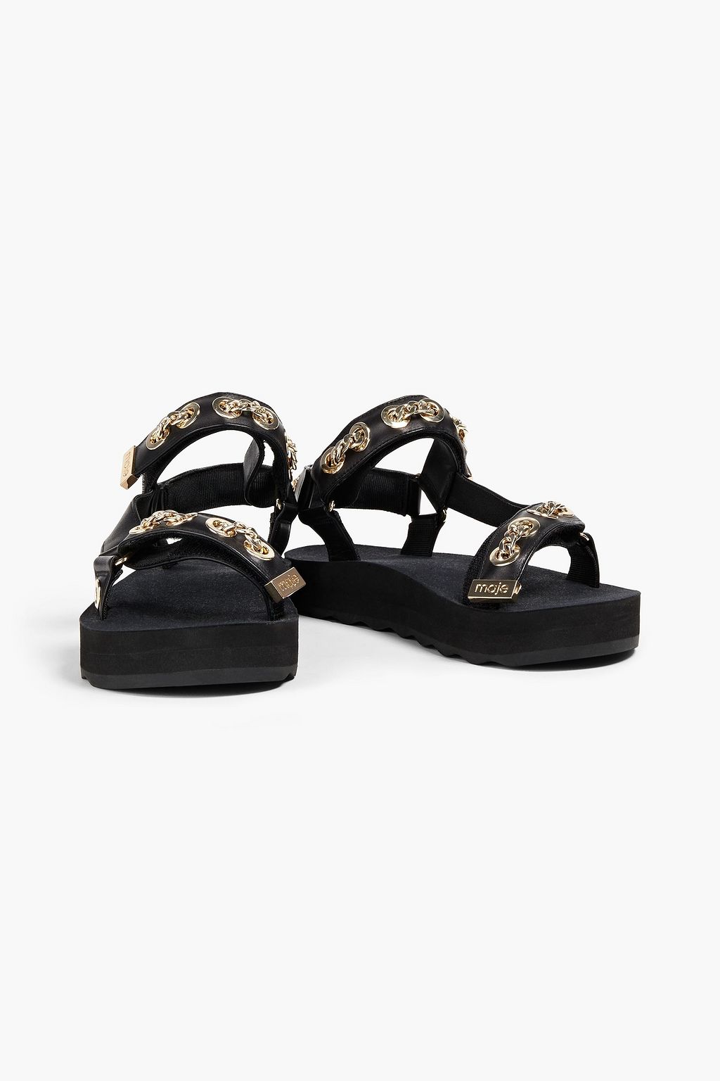MAJE Chain-trimmed leather platform sandals