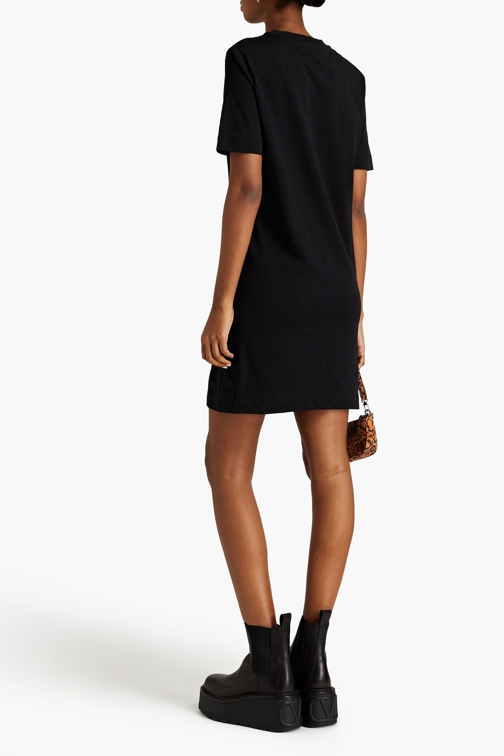 LOVE MOSCHINO Printed cotton-jersey mini dress