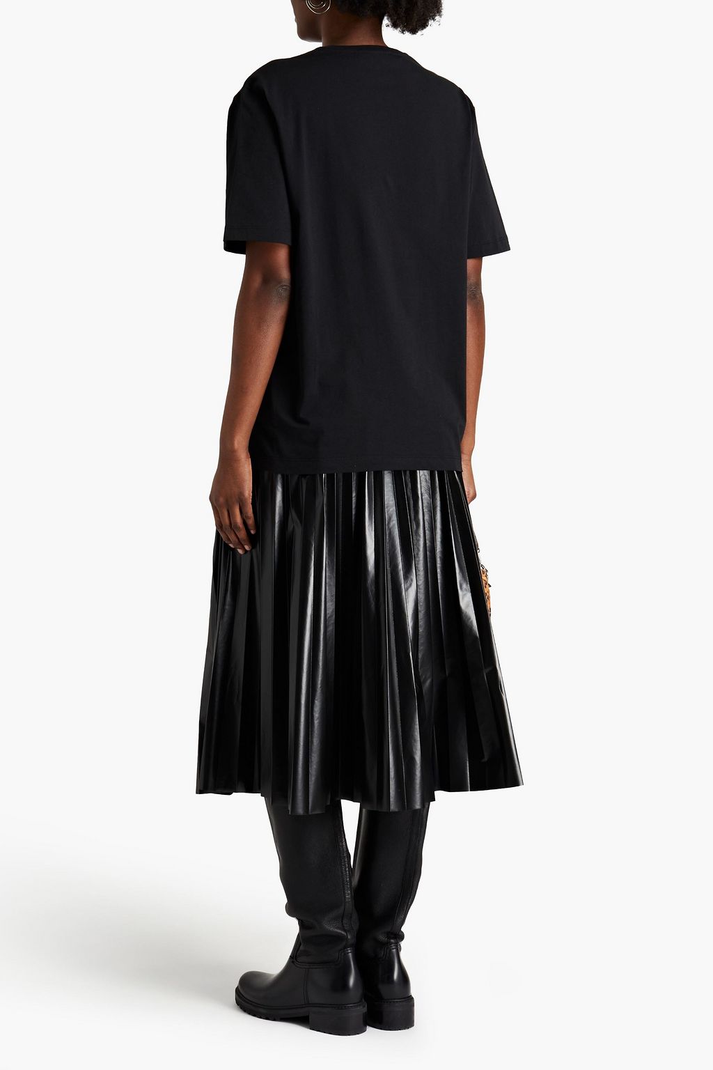 LOVE MOSCHINO Oversized appliquéd cotton-jersey T-shirt