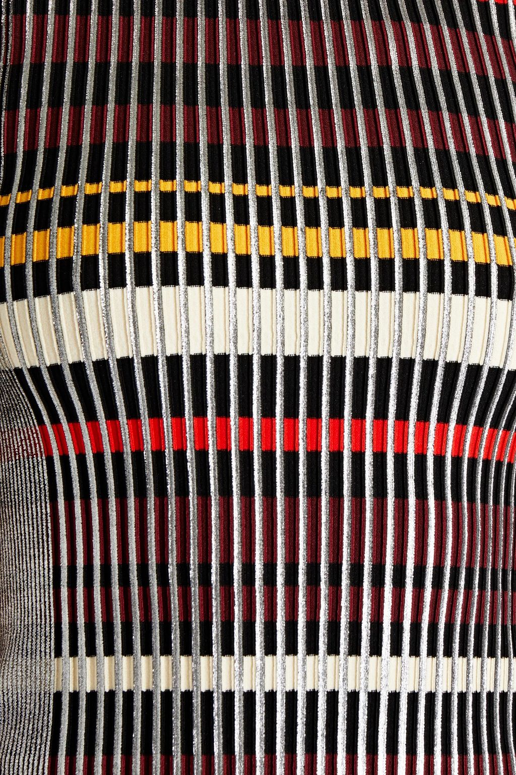 RABANNE Metallic striped ribbed-knit top