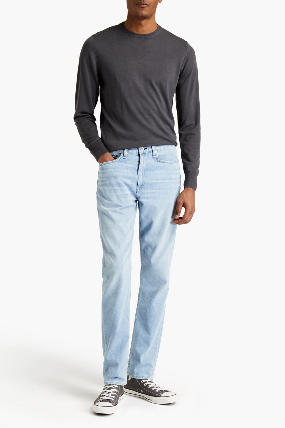 Aspesi Melange-effect Wool Sweater In Dark Gray