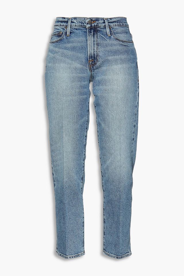 Le Noveau cropped high-rise straight-leg jeans