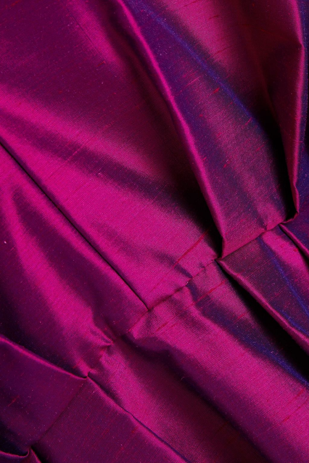 RASARIO Layered pleated silk-shantung mini dress