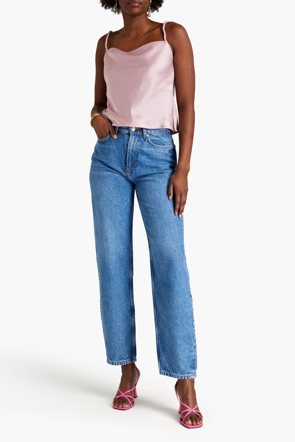 NANUSHKA Abby cropped satin camisole