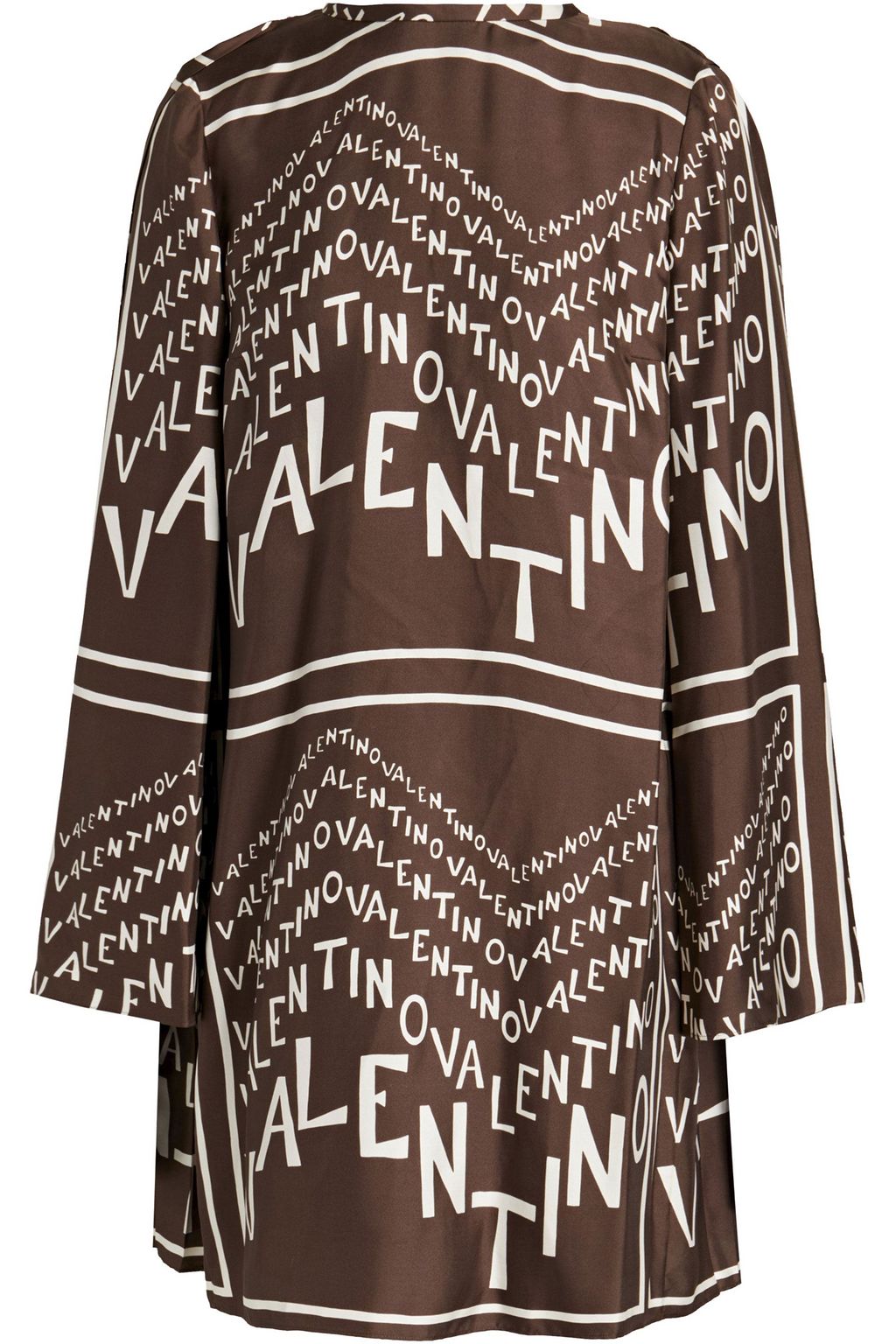 VALENTINO GARAVANI Pleated logo-print twill mini dress | THE OUTNET