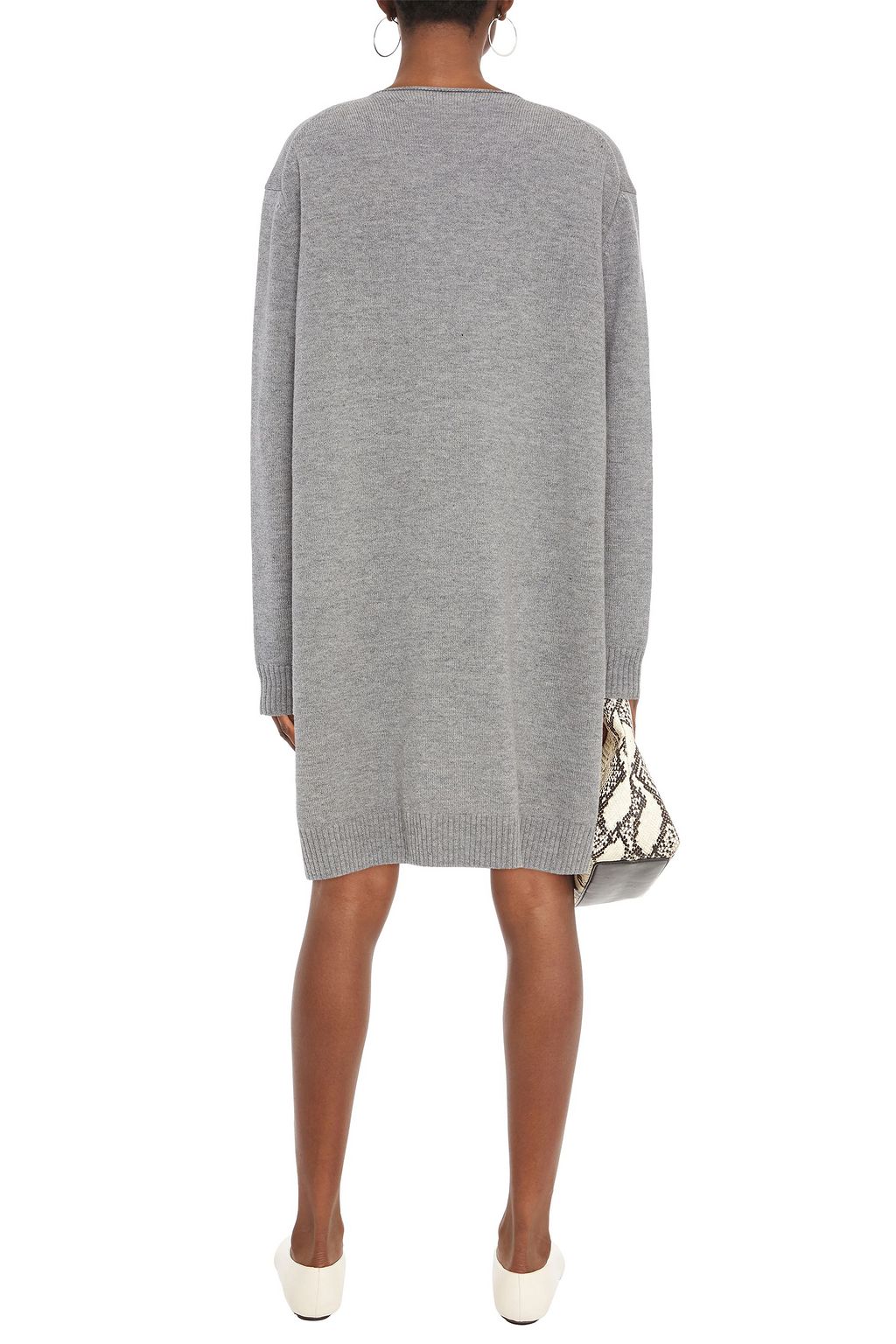JIL SANDER Mélange wool and cashmere-blend dress