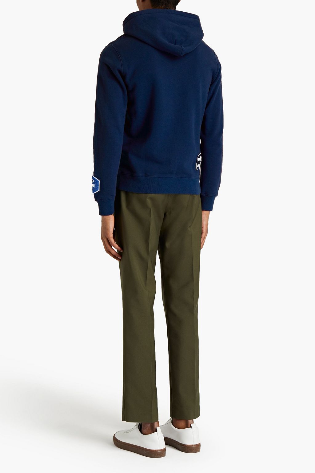 ASPESI Appliquéd French cotton-terry hoodie