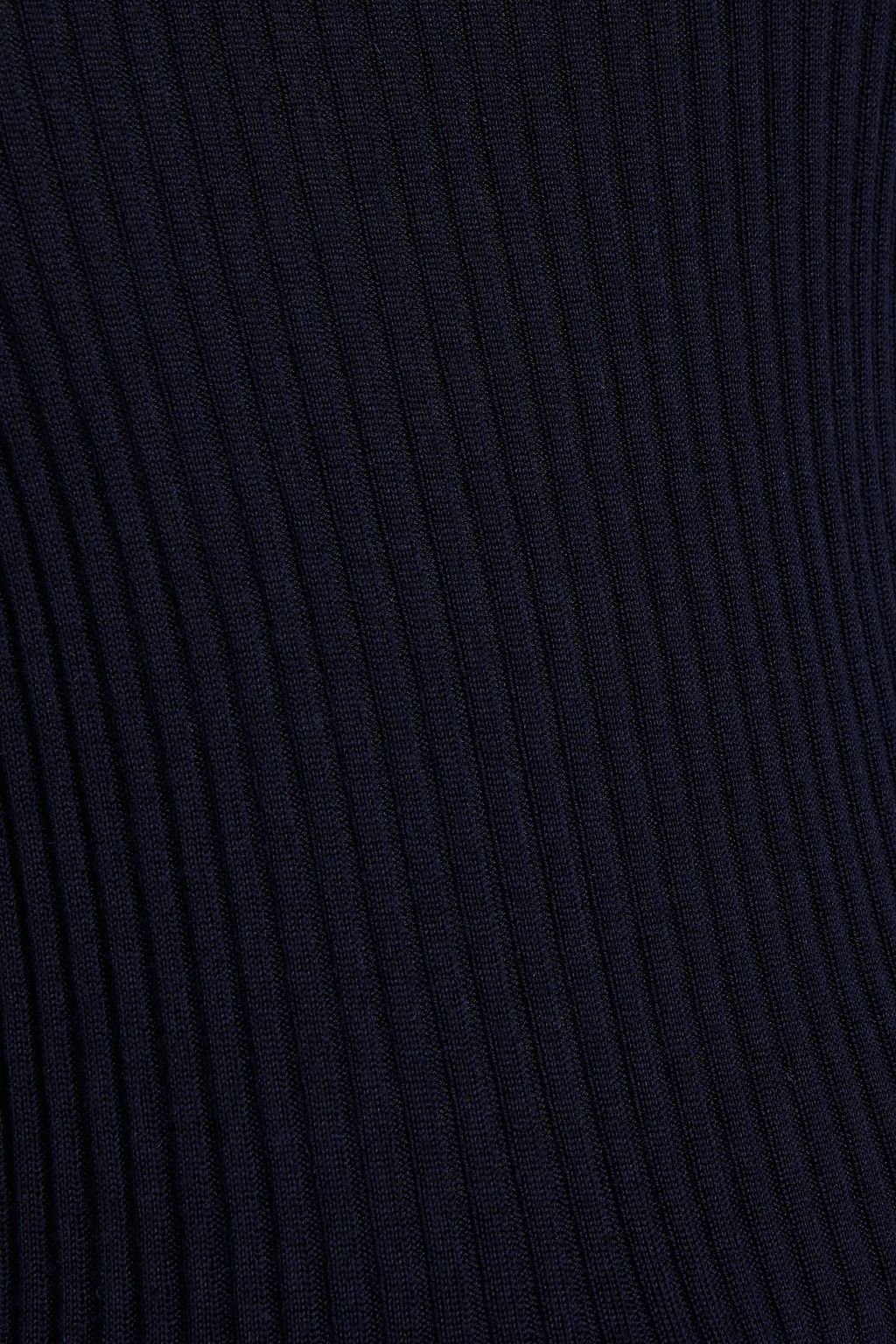 JIL SANDER Ribbed cashmere and silk-blend turtleneck sweater