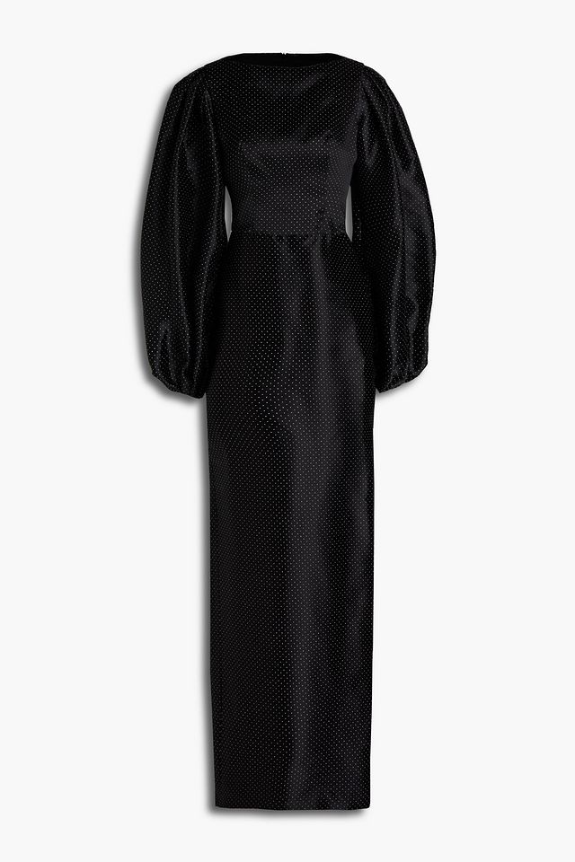 Studded silk-organza maxi dress