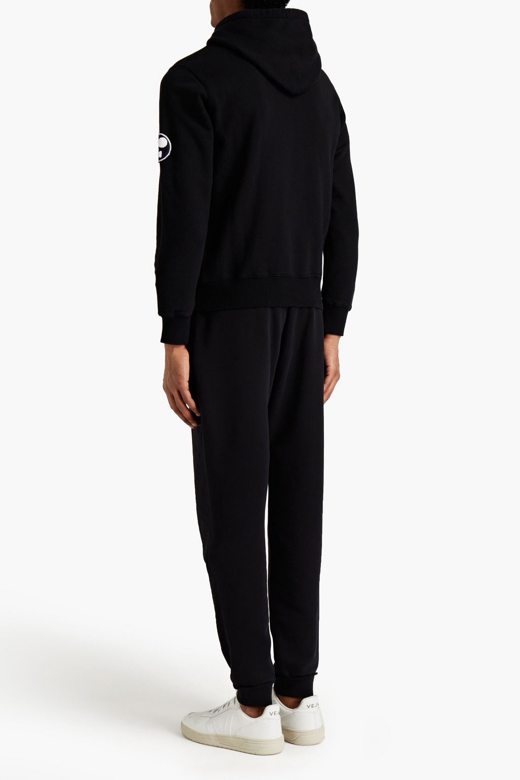 ASPESI Appliquéd French cotton-terry hoodie
