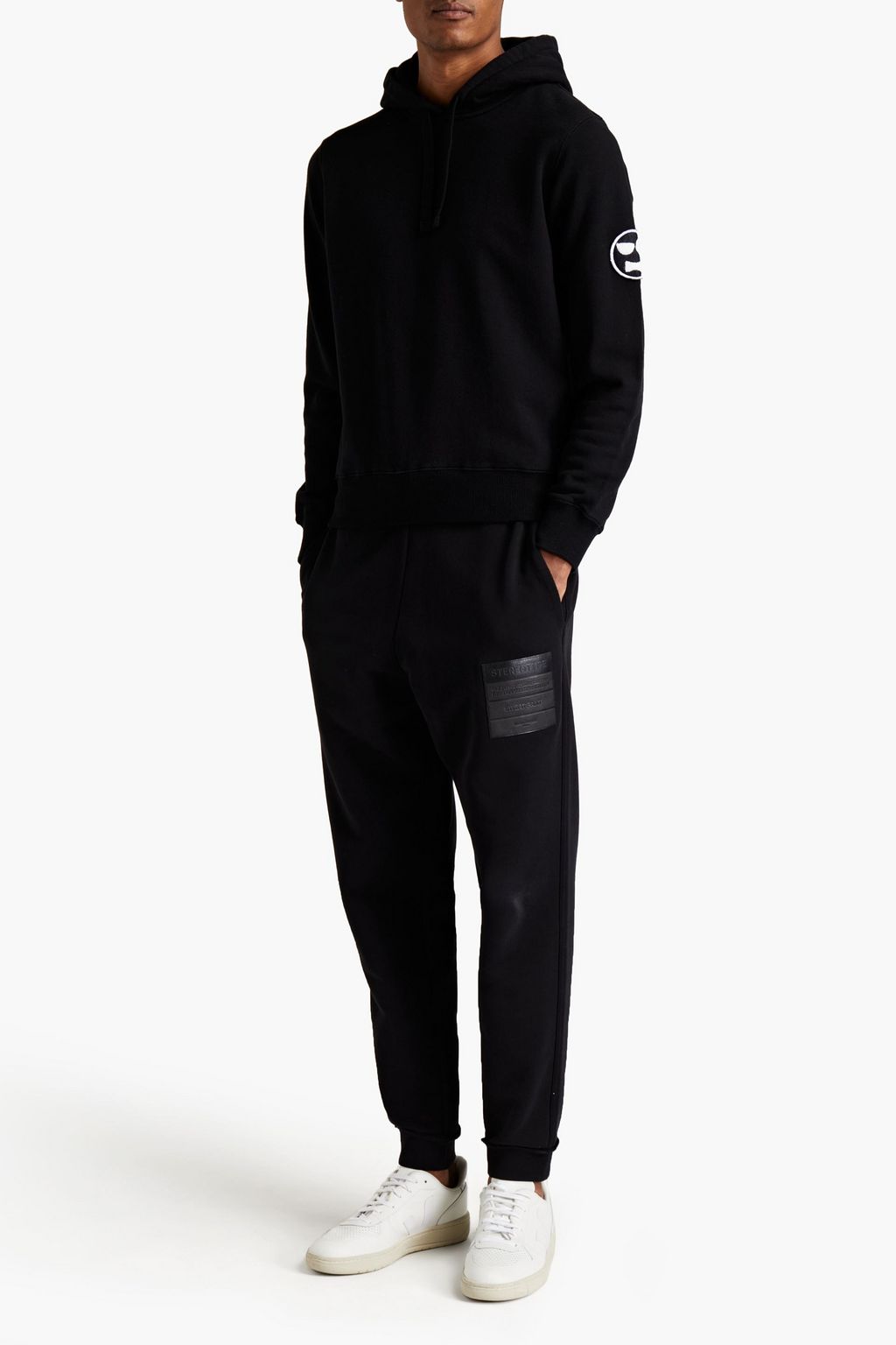 ASPESI Appliquéd French cotton-terry hoodie