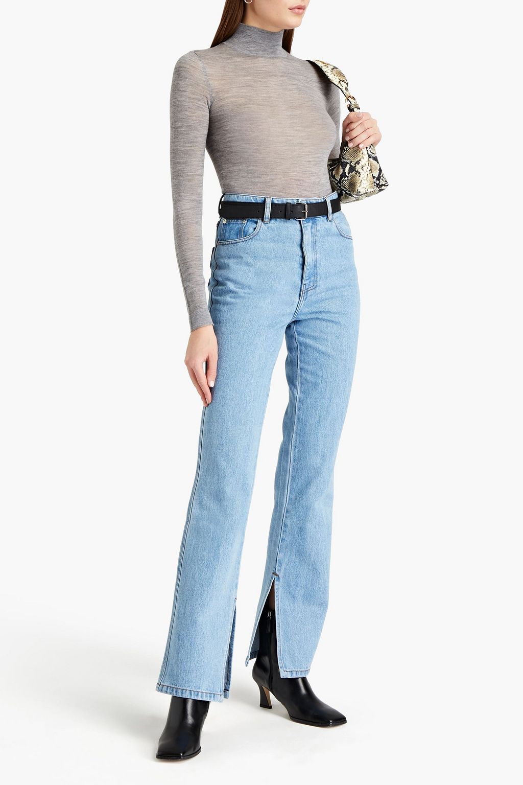 NANUSHKA Harry mélange merino wool turtleneck sweater