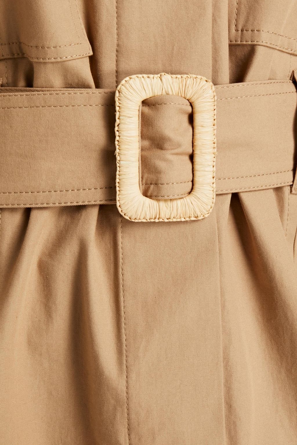 NANUSHKA Daino belted pleated stretch-cotton twill shirt