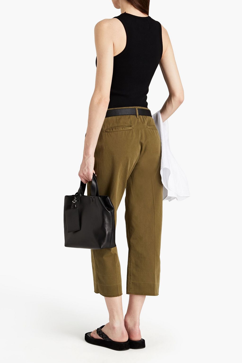 FRAME Le Tomboy cropped cotton-gabardine straight-leg pants