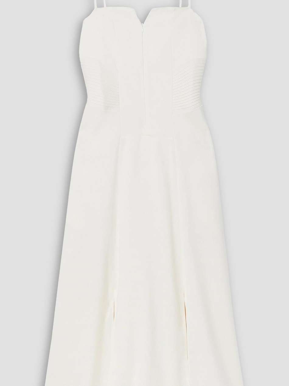 pintucked grain de poudre maxi dress